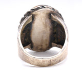 Vintage Sterling Tigers Eye Stamped Band Ring 11