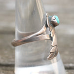 Vintage Sterling Turquoise Feather Ring 9.5