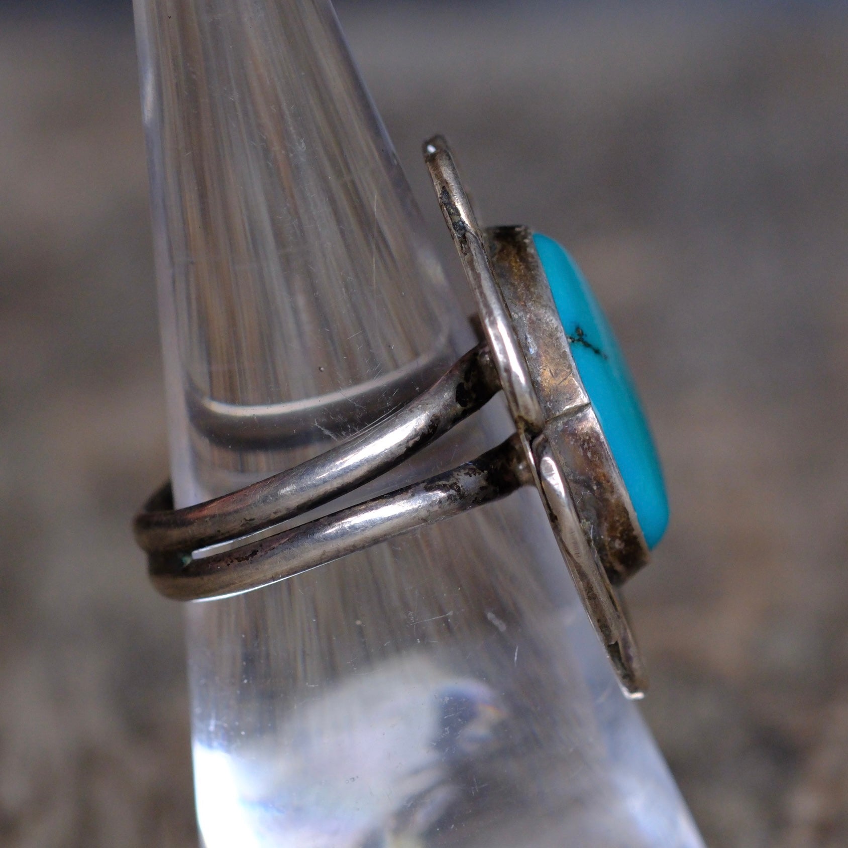 Vintage Sterling Turquoise Ring 6.5