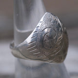 Vintage Sterling Engraved Dome Ring 7.5