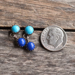 Vintage Sterling Turquoise and Lapis Earrings
