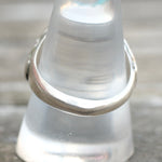 Vintage Sterling Ribbed Band Turquoise Ring 9.75