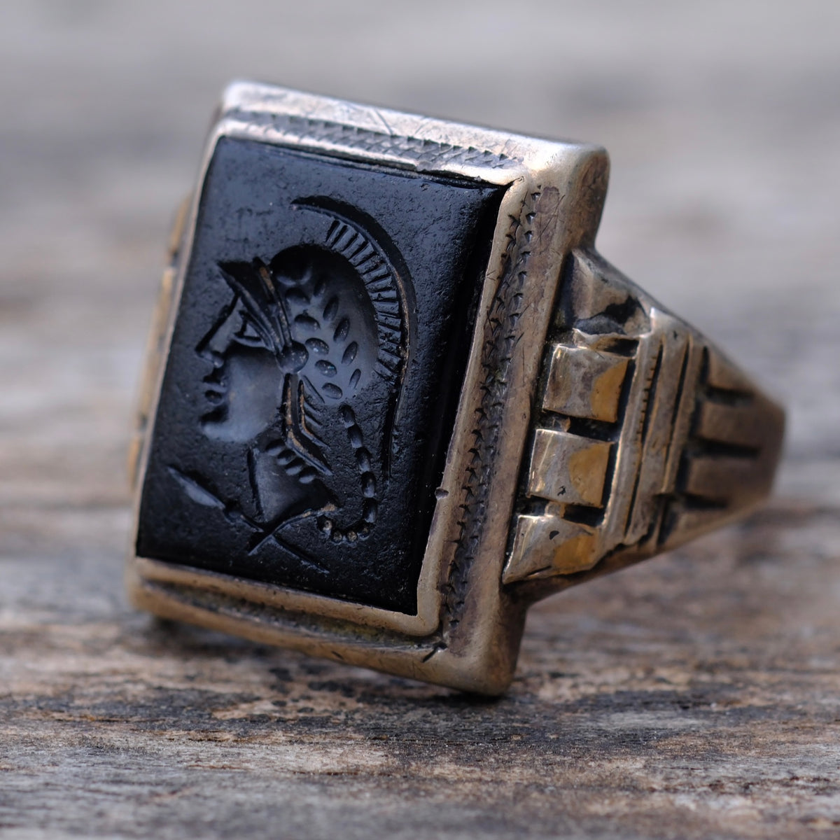 Vintage Sterling Centurion Signet Ring 11
