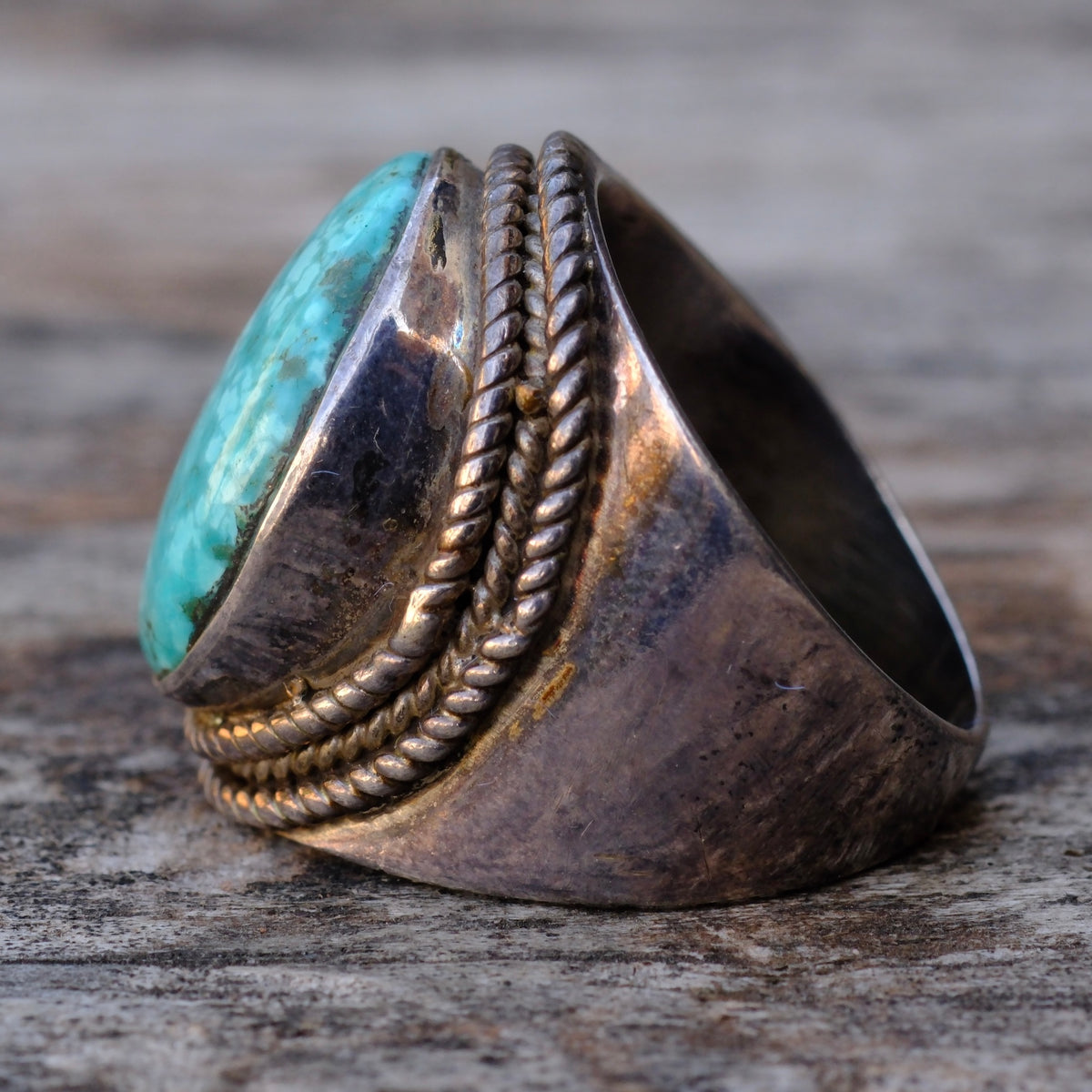 Vintage Sterling Turquoise Ring 8