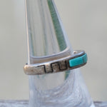 Vintage Sterling Turquoise Inlay Band Ring 8