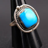 Vintage Sterling Turquoise Roper Ring 8.25