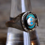 Vintage Sterling Turquoise Snake Effie Ring 10