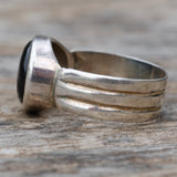 Vintage Sterling Onyx Band 13.25