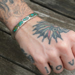 Vintage Sterling Turquoise Inlay Cuff
