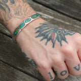 Vintage Sterling Turquoise Inlay Cuff