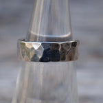 Vintage Sterling Silver Faceted Band Ring 5.5
