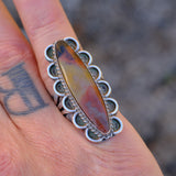 Vintage Sterling Petrified Wood Ring  6.5