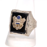 Vintage Sterling Military Signet Ring 11