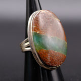 Vintage Sterling Jasper Ring 6.75