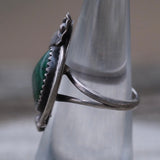 Vintage Sterling Turquoise Feather Ring 6