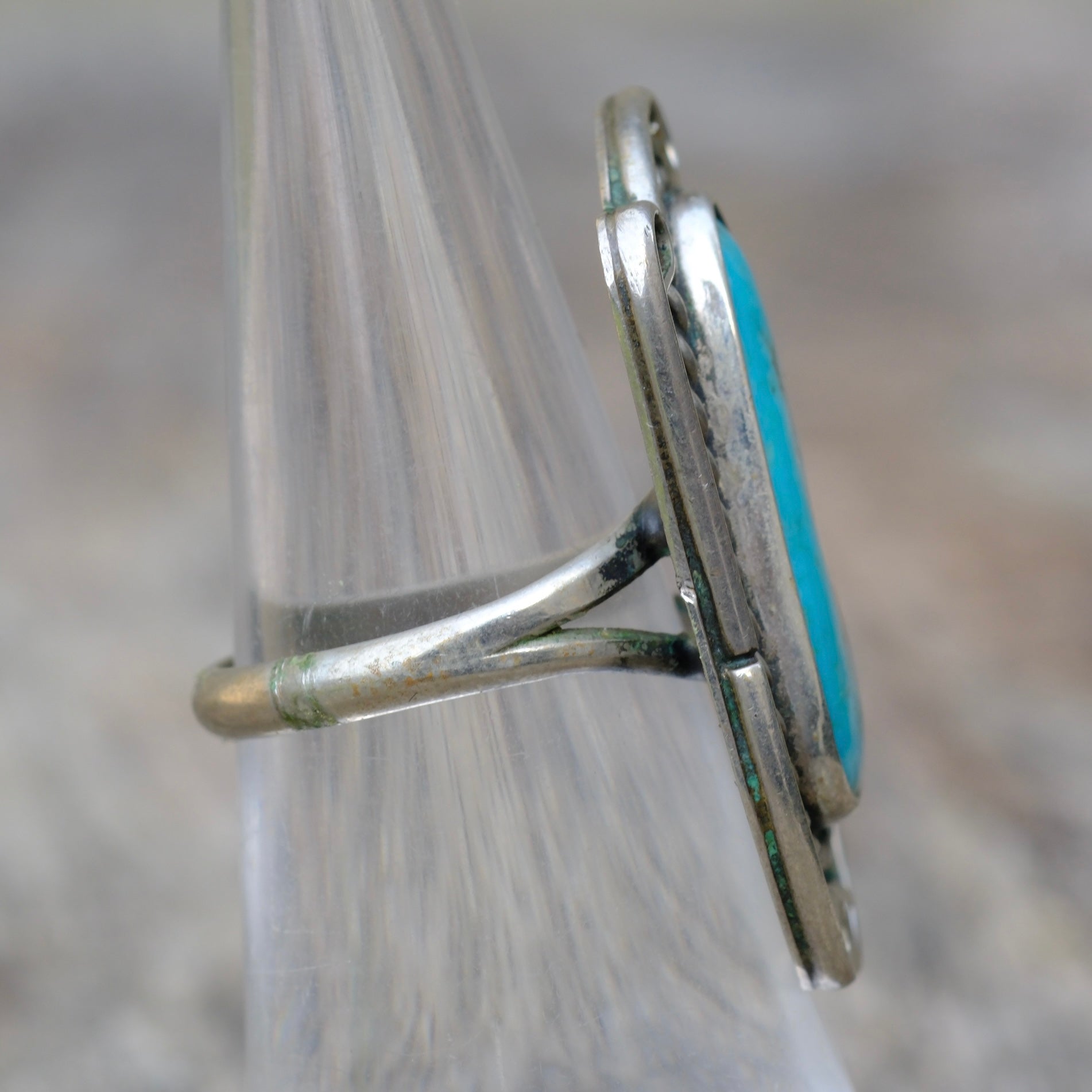 Vintage Sterling Turquoise Ring 5.5