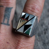 Vintage Sterling Zuni Inlay Ring 12