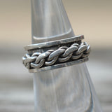 Vintage Sterling Chain Spinner Ring 5.5