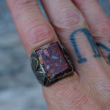 Vintage Sterling Red Jasper Ring 9.5