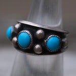 Vintage Sterling 3-Stone Turquoise Ring 5