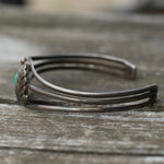 Vintage Sterling Turquoise Feather Cuff