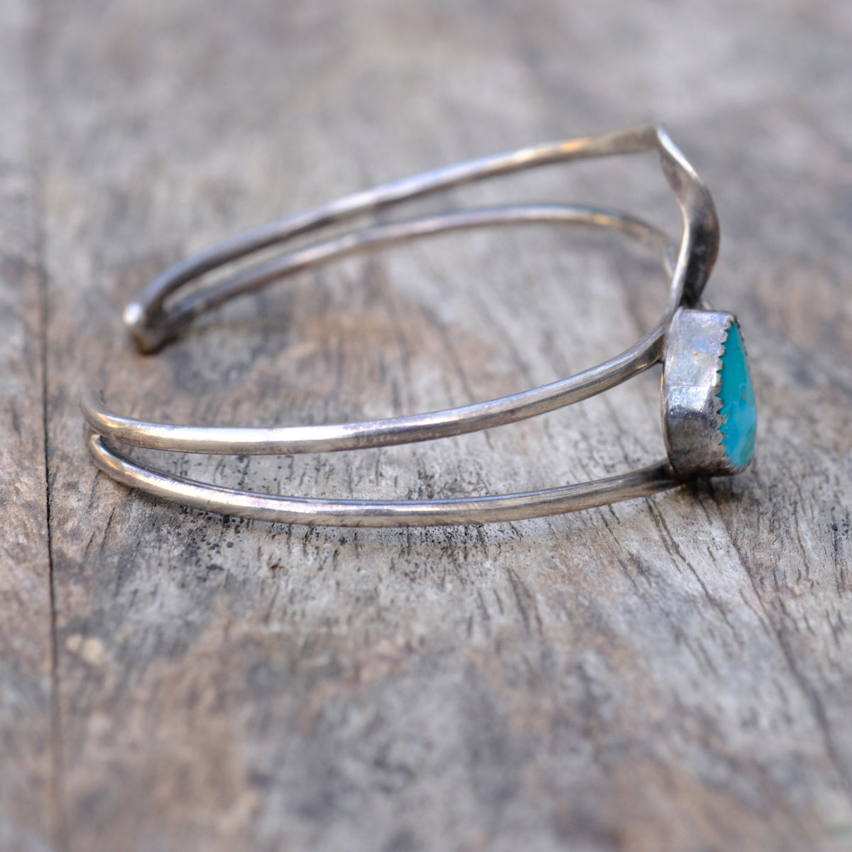 Vintage Sterling Turquoise Cuff Bracelet