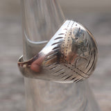 Vintage Sterling Engraved Dome Ring 6.75