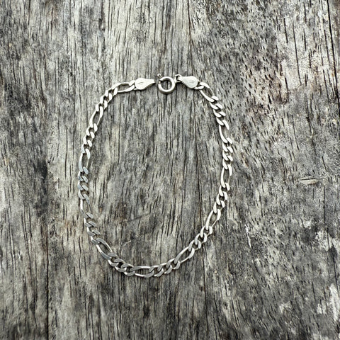 Vintage Sterling Figaro Chain Bracelet