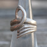 Vintage Sterling Silver Modernist Ring 4.5