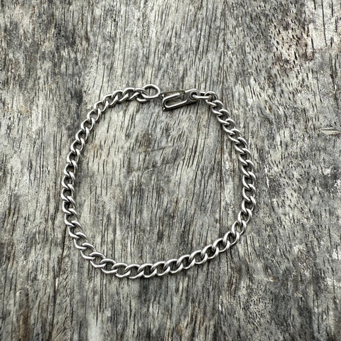 Vintage Sterling Curb Chain Bracelet