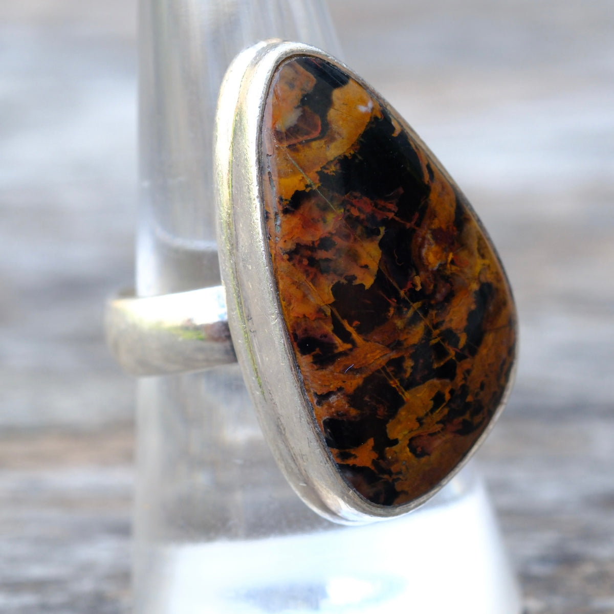 Vintage Sterling Jasper Ring 9