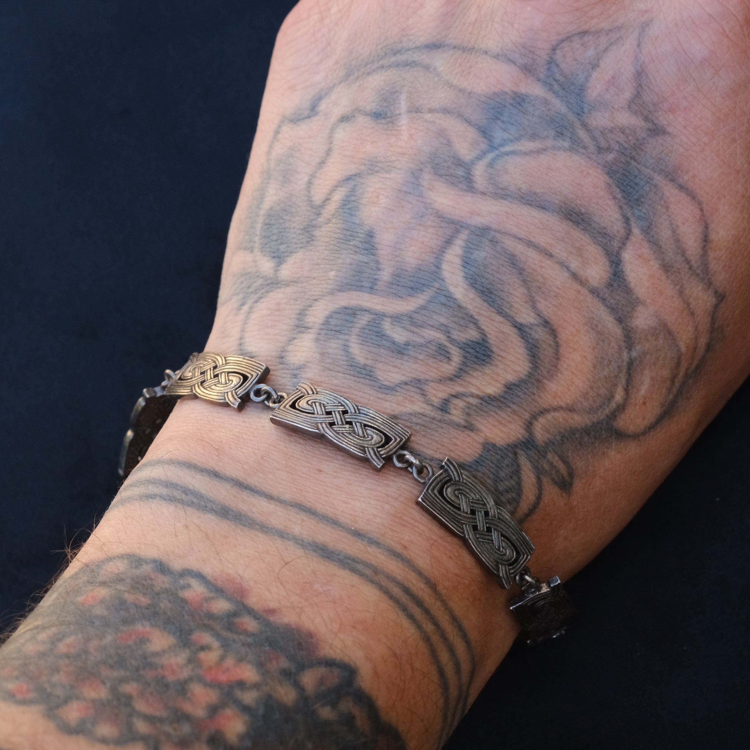 Vintage Sterling Silver Celtic Pattern Bracelet