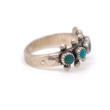 Vintage Sterling Snake Eye Turquoise Band 4.75