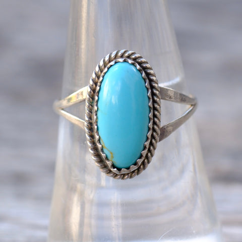 Vintage Sterling Turquoise Ring 7.25