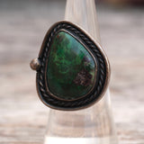 Vintage Sterling Turquoise Roper Ring 6.5
