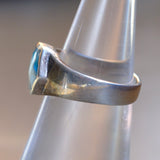 Vintage Sterling Turquoise Inlay Band 5.25