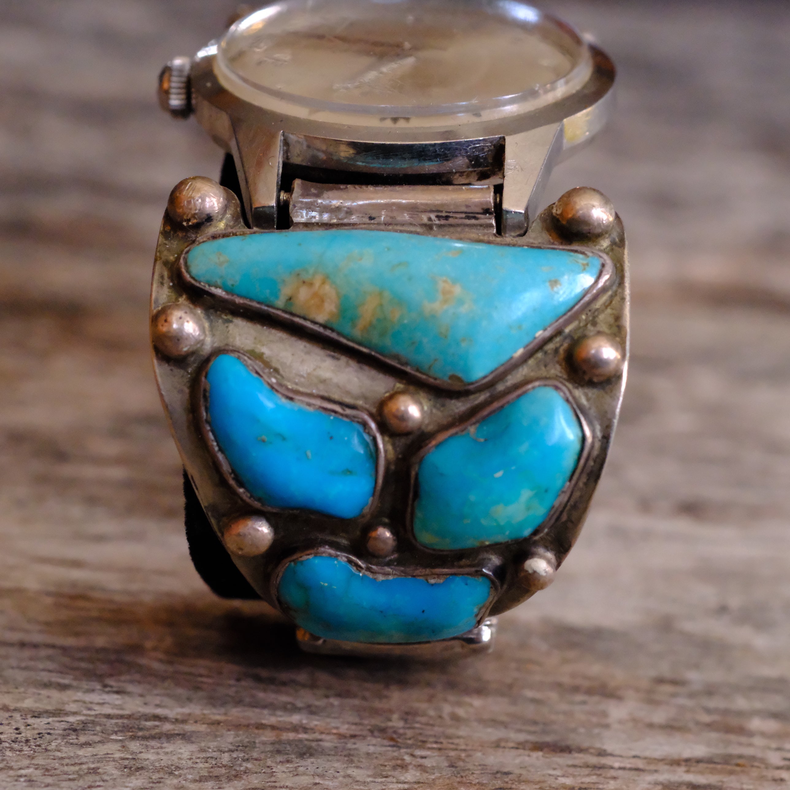 Vintage Sterling 7-Stone Turquoise Watch