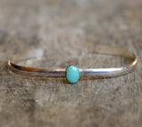 Vintage Sterling Turquoise Stamped Cuff
