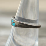 Vintage Sterling Turquoise Inlay Band 7