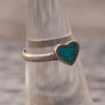 Vintage Sterling Turquoise Heart Ring 5.5