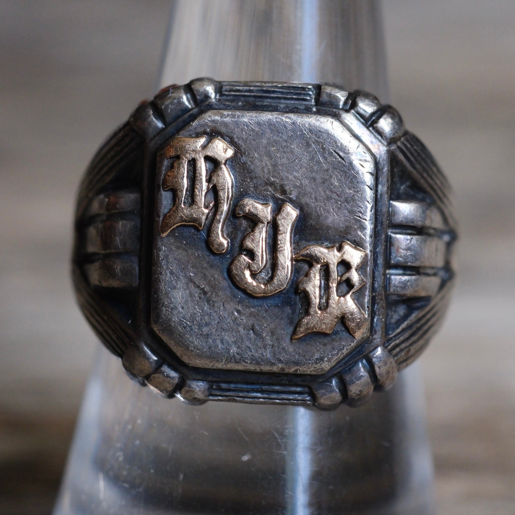 Vintage Sterling RJK Initial Signet Ring 8.5