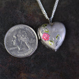 Vintage Sterling MOM Heart Photo Locket Necklace