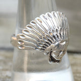 Vintage Sterling Big Chief Ring 9.75