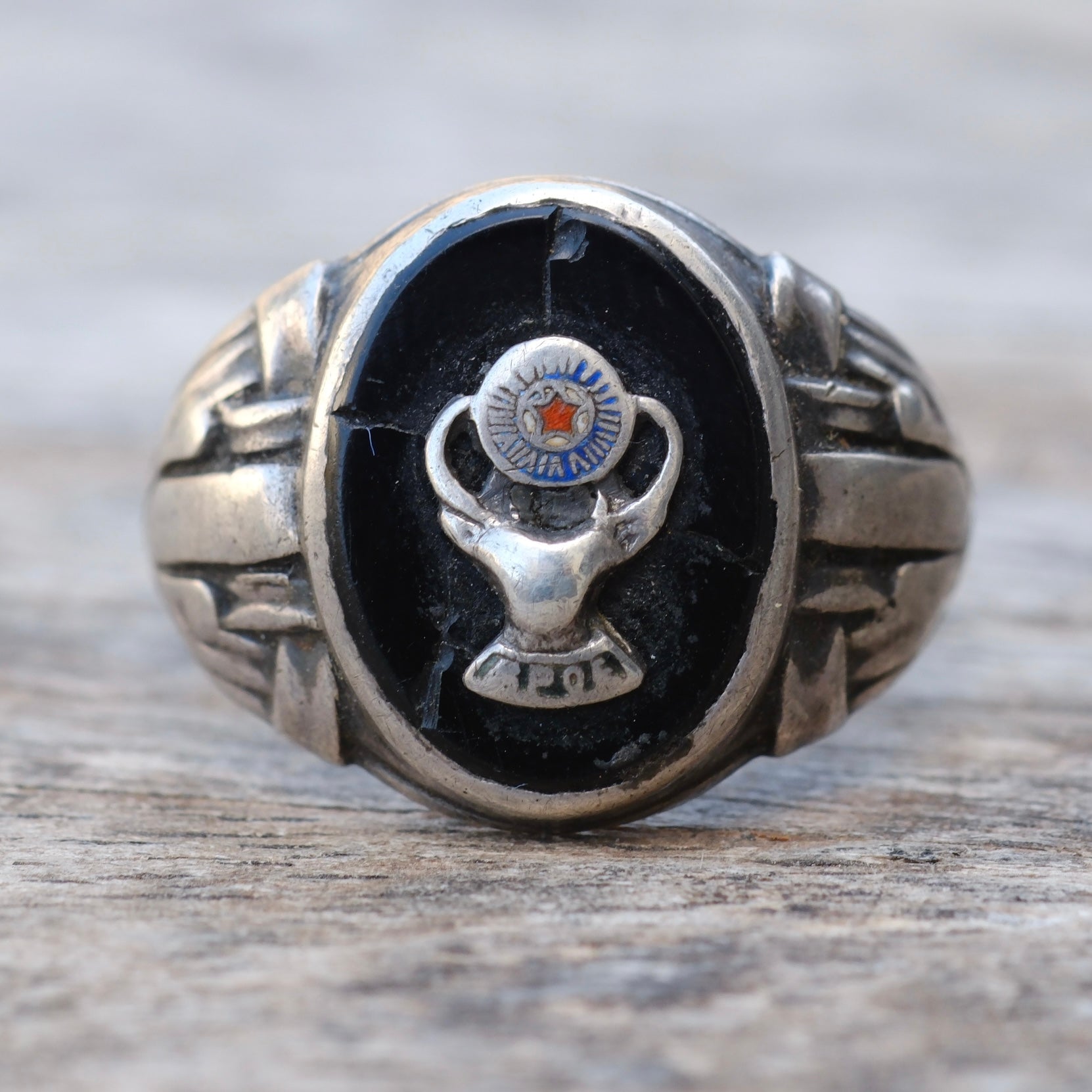 Vintage Sterling Fraternal Moose Signet Ring 9.5
