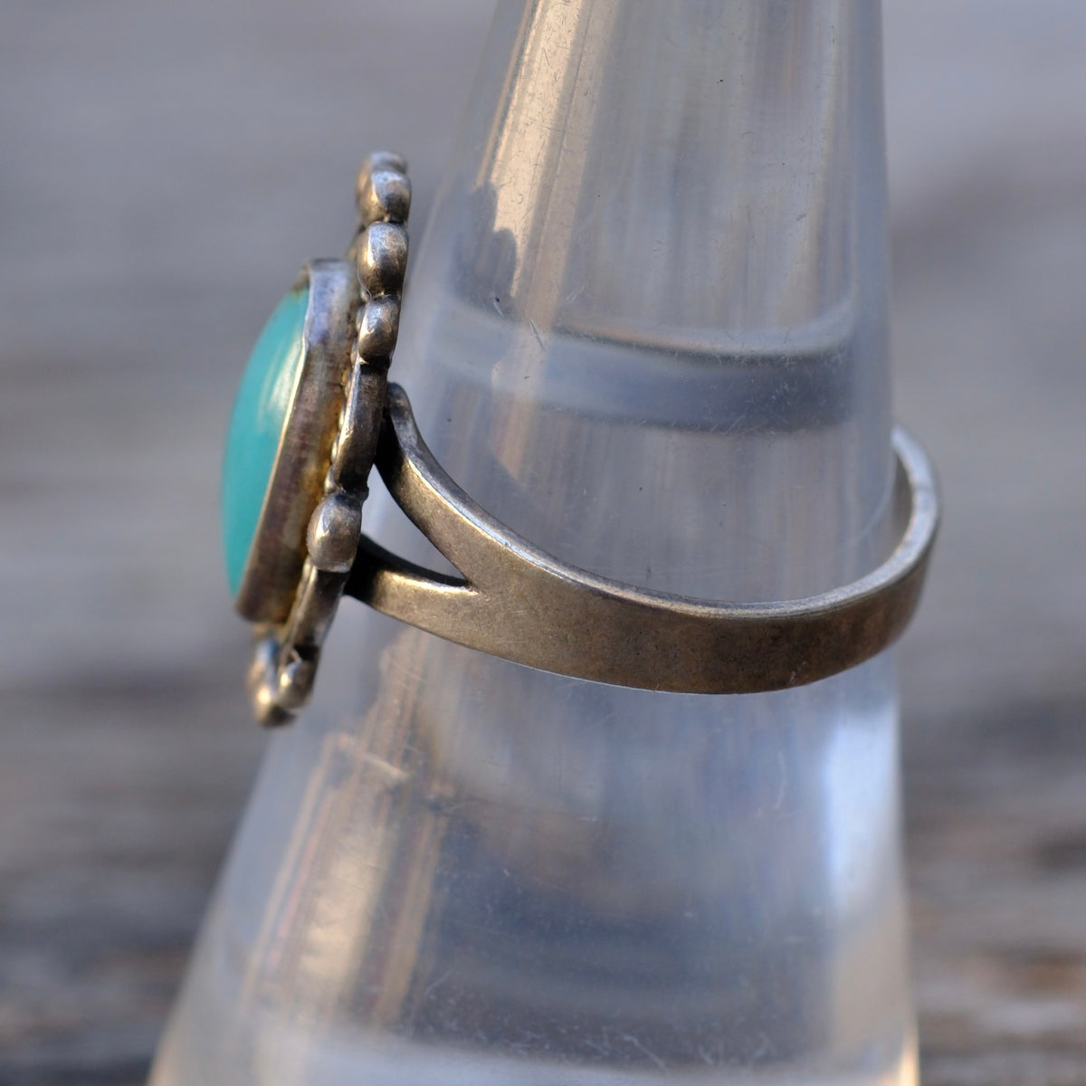 Vintage Sterling Turquoise Ring 7.75