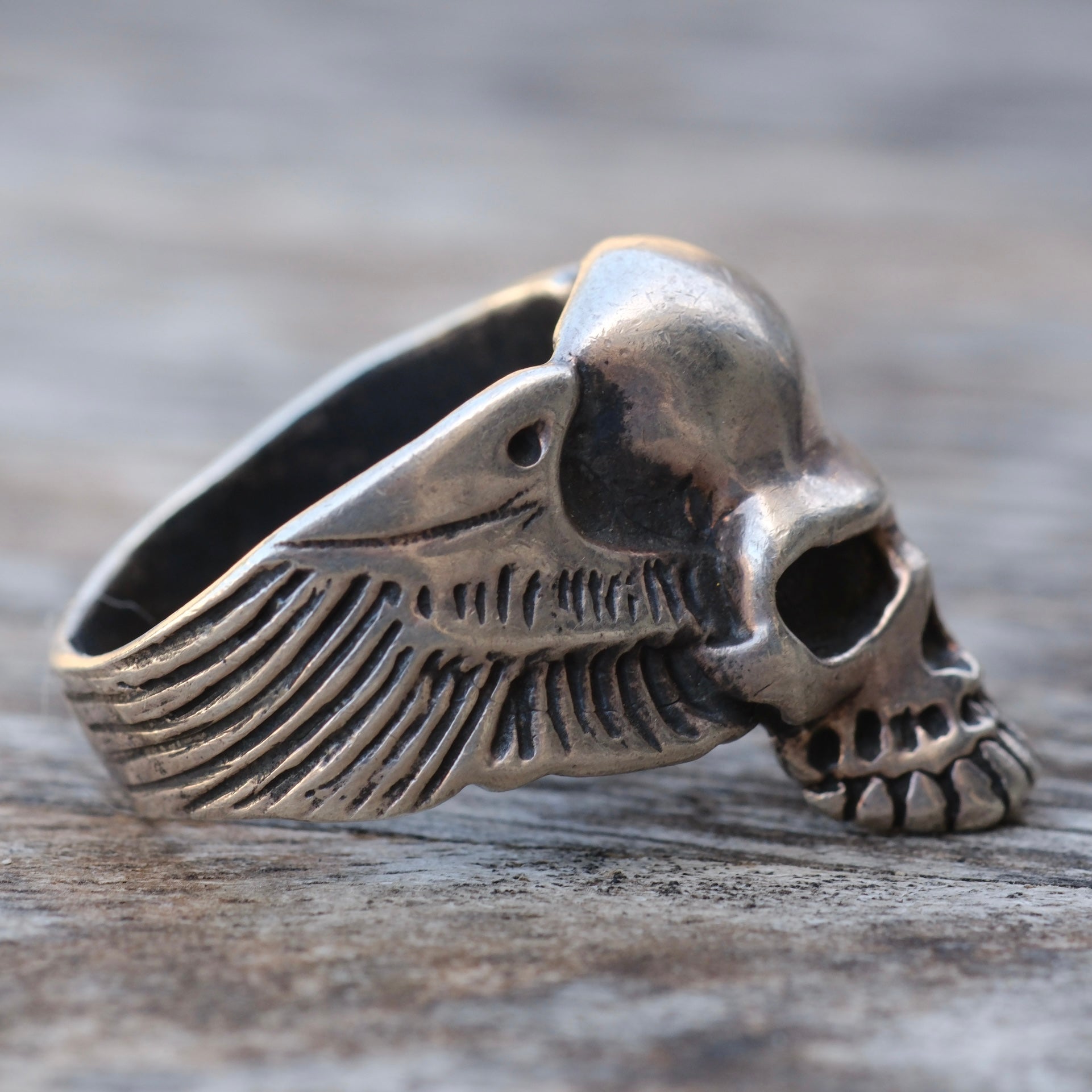 Vintage Sterling Silver Skull Ring 11.75