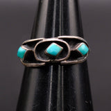 Vintage Sterling Turquoise Band 5.5