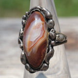 Vintage Sterling Jasper Ring 5