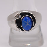 Vintage Sterling White Gold Electroplated Star Saphire Ring 11