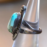 Vintage Sterling Turquoise Roper Ring 4